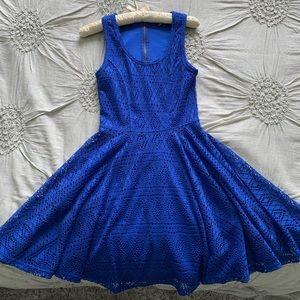 Royal Blue Express brand lace skater dress